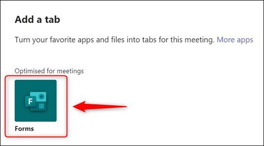 Опция добавить вкладку Forms