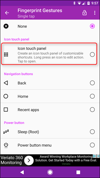 Скриншот: настройка панельки Icon Touch Panel