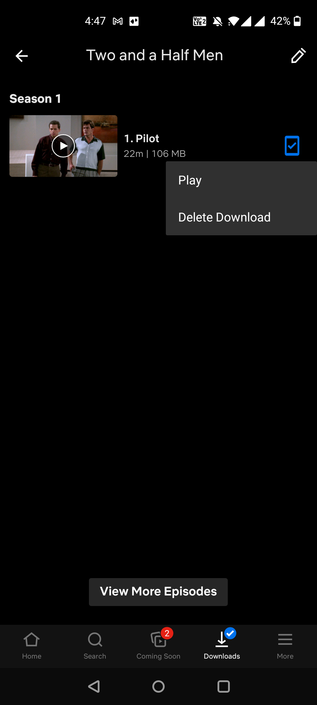Подтверждение удаления загруженного файла в Netflix