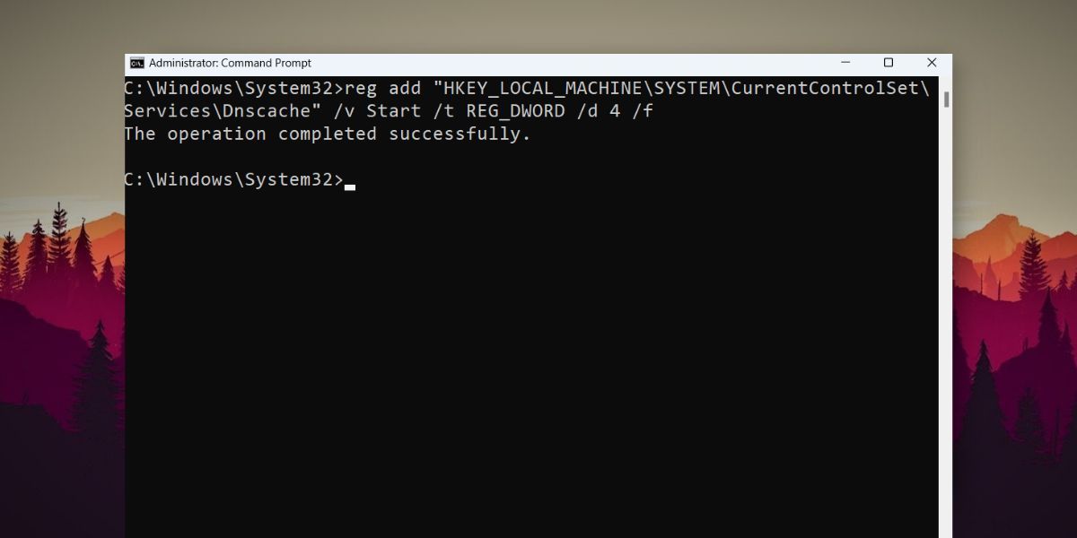 Отключение службы DNS через CMD: подтверждение результата