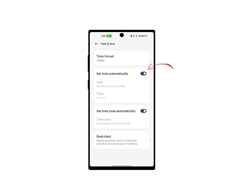 Настройки автоматической даты и времени на Android