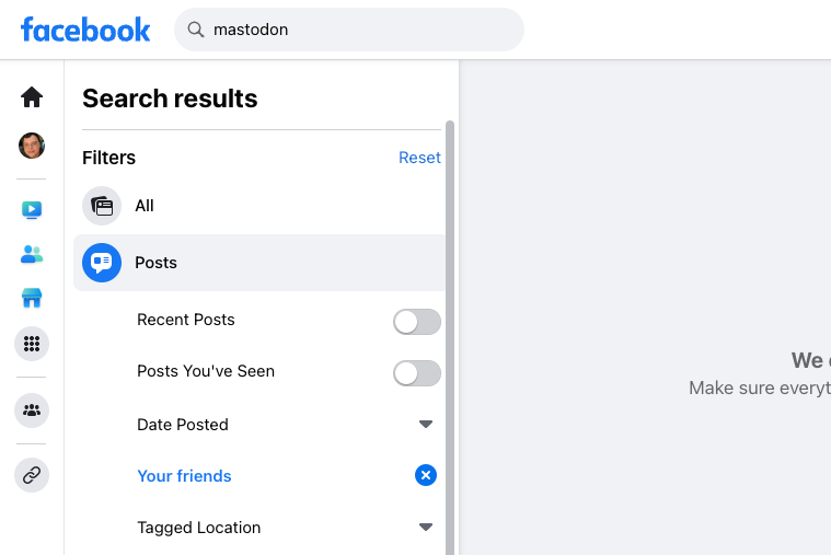 Поиск Mastodon на Facebook