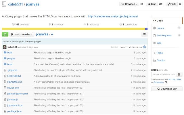 Профиль на GitHub с вкладками репозитория