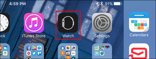 Нажатие на приложение Watch на iPhone