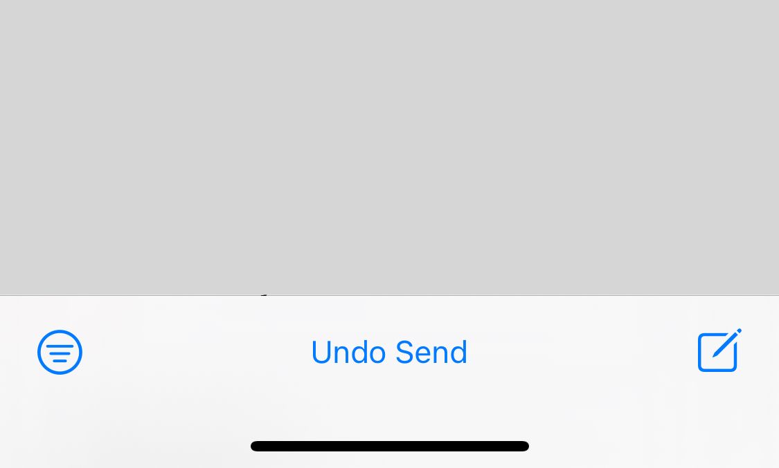 Кнопка отмены отправки письма на iPhone