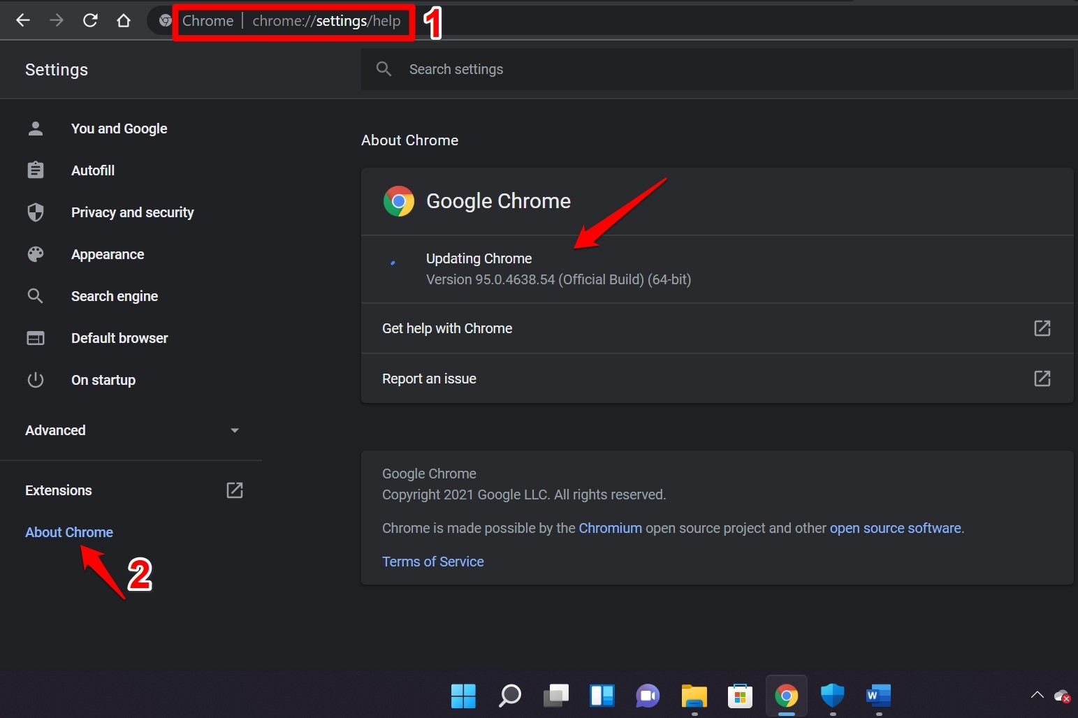 Обновление Chrome