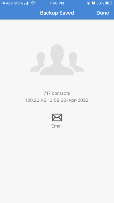 Резервная копия контактов на почту