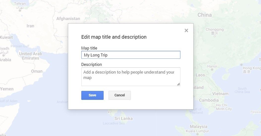 Редактирование названия и описания карты