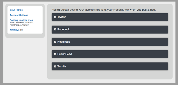 Настройки аккаунта AudioBoo — интеграции и аналитика