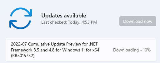 Процесс загрузки обновлений Windows