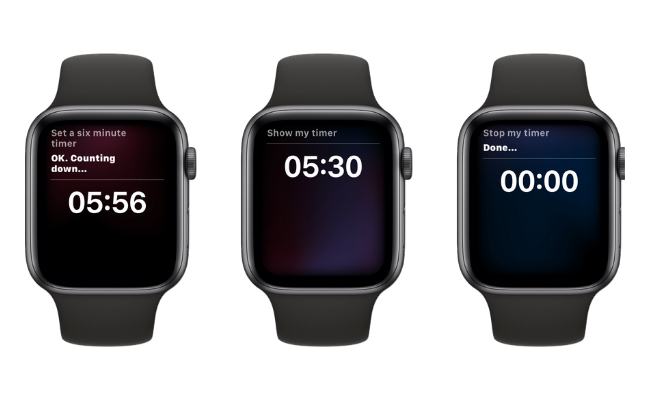 Использование Siri для установки таймера на Apple Watch