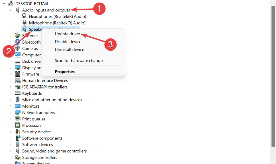 Обновление драйвера динамиков