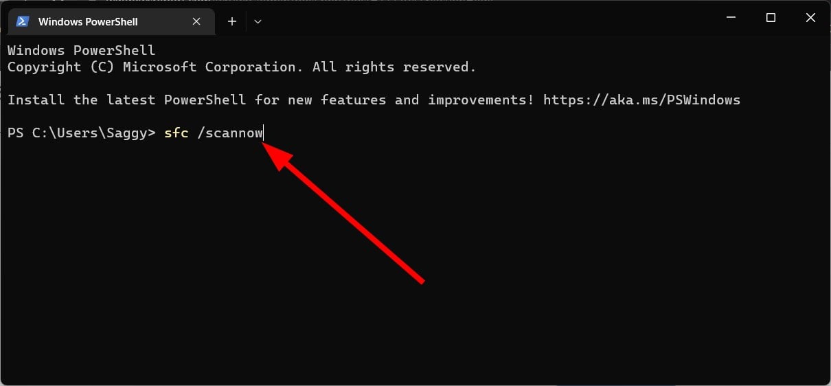 Прогресс выполнения sfc /scannow в PowerShell