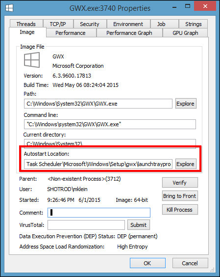 GWX.exe и связанные файлы в системе
