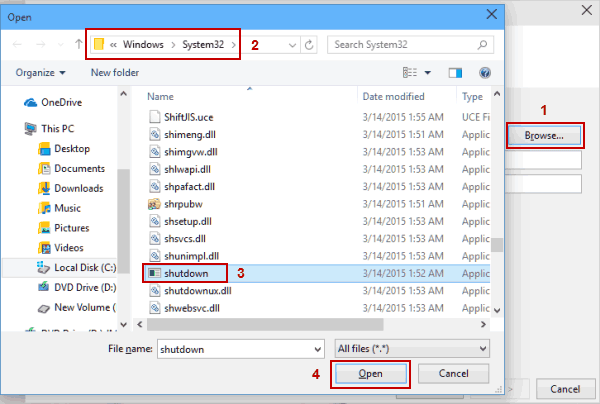 schedule shutdown windows 10 step 7