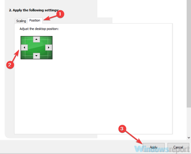 Центрирование изображения в настройках графики