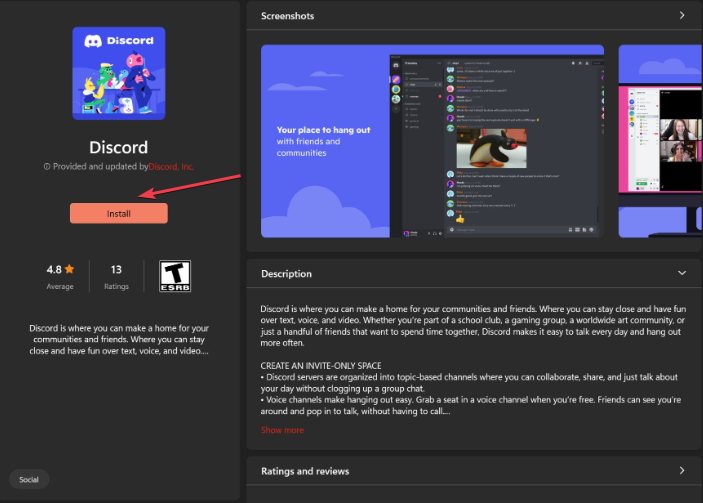 Кнопка установки приложения в магазине