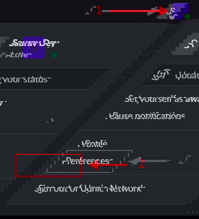 Настройки профиля в Slack