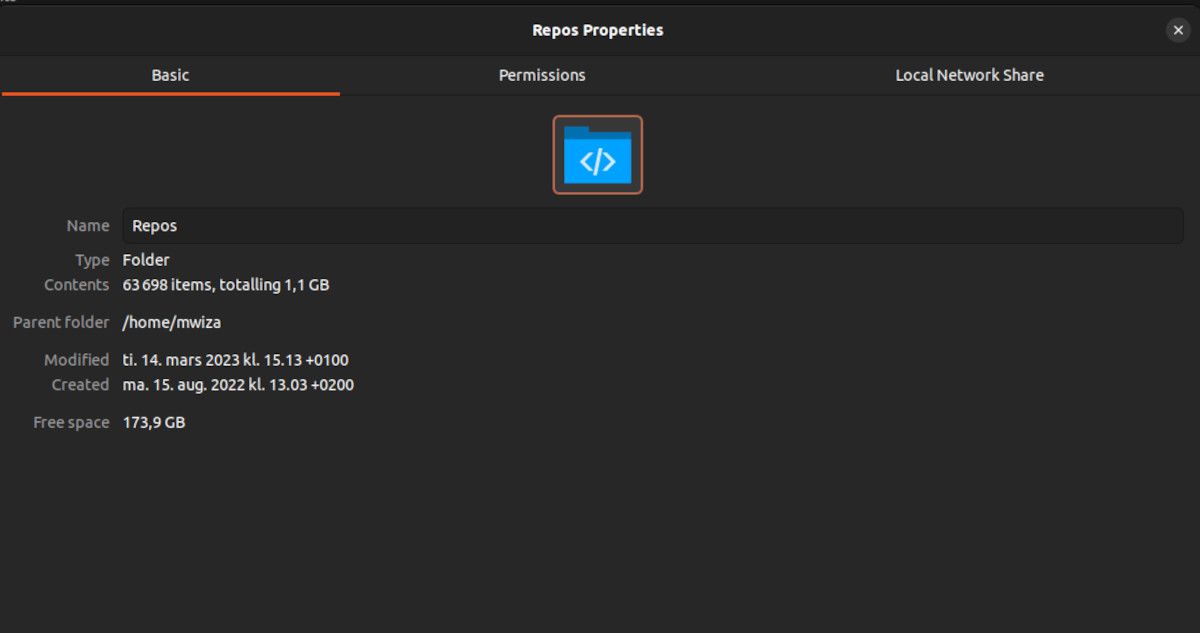 Пользовательский значок папки Repos в Linux