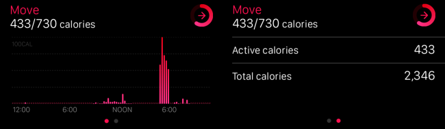 Подробная статистика по Движению в приложении Активность