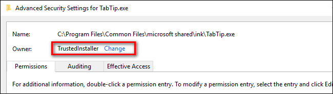 Смена владельца файла на TrustedInstaller