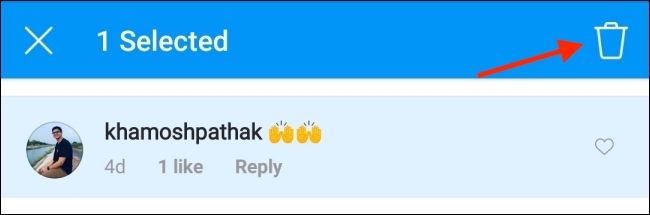 Нажмите кнопку удаления на Android