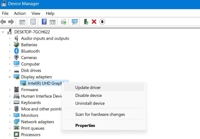 Обновление драйвера видеокарты в Диспетчере устройств