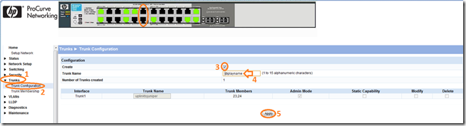 Создание трейка в HP 1810G