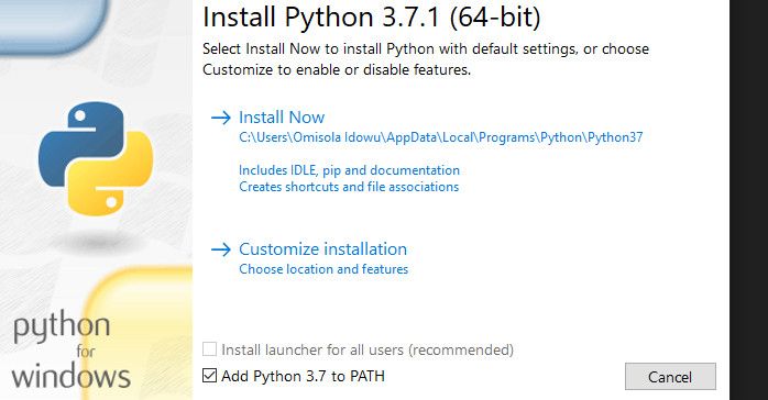 Опция Add Python to PATH в инсталляторе Python