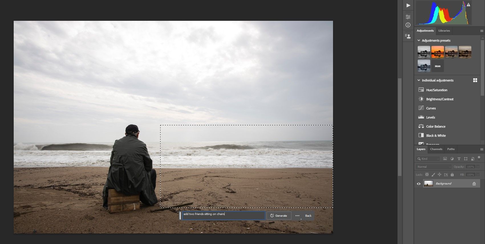 Добавить двоих друзей, сидящих на стульях