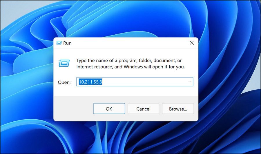 Вставка IPv4 в диалог Выполнить