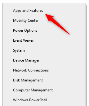 Приложения и возможности в Windows