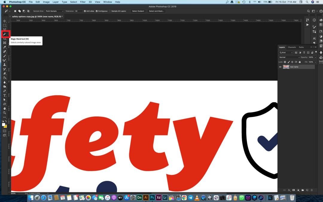 Инструмент Волшебная палочка в Photoshop, выделение фона