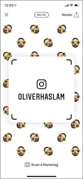 Пример редактирования Selfie Nametag с аксессуарами