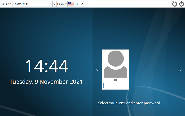 Экран входа Arch Linux после перезагрузки
