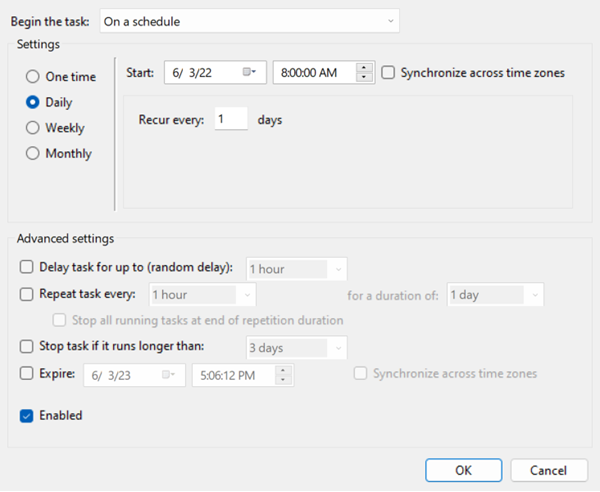Choose the time for light mode.