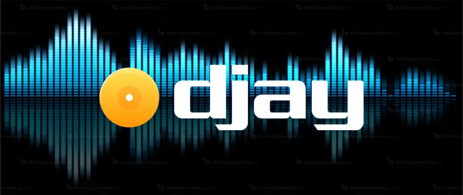 Интерфейс djay PRO с цветными волновыми формами и интеграцией со стриминговой библиотекой