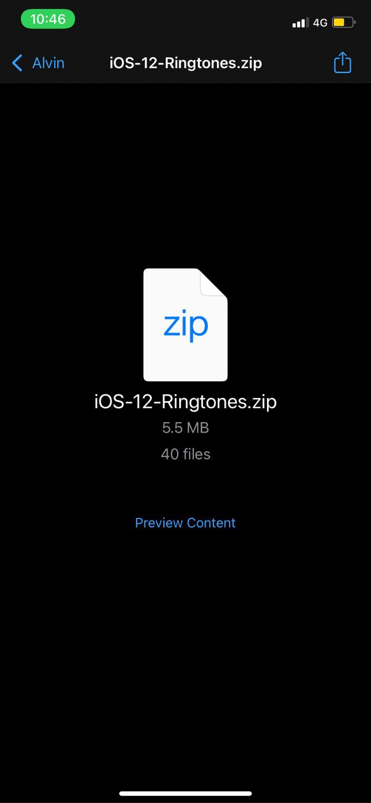 Предпросмотр ZIP в iPhone