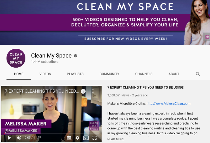 Clean My Space — один из популярных YouTube‑каналов про уборку и организацию дома