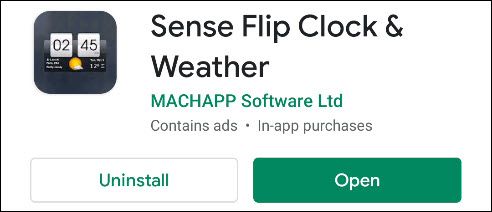 Лица главного экрана приложения Sense Flip Clock & Weather