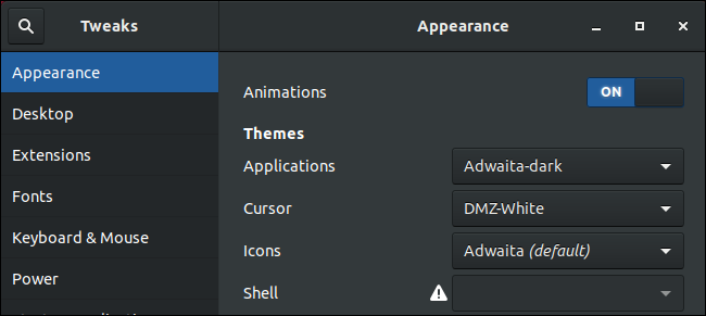 Пример Adwaita-dark для приложений