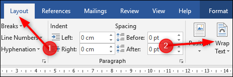 Параметры макета на ленте Word — Обтекание текста