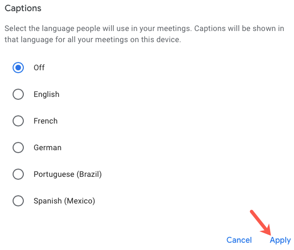 Субтитры выключены, опция Off