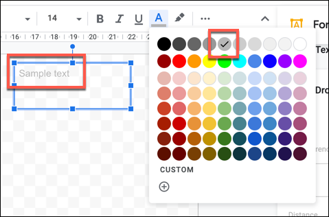 Пример светлого текста ватермарка в Google Drawings