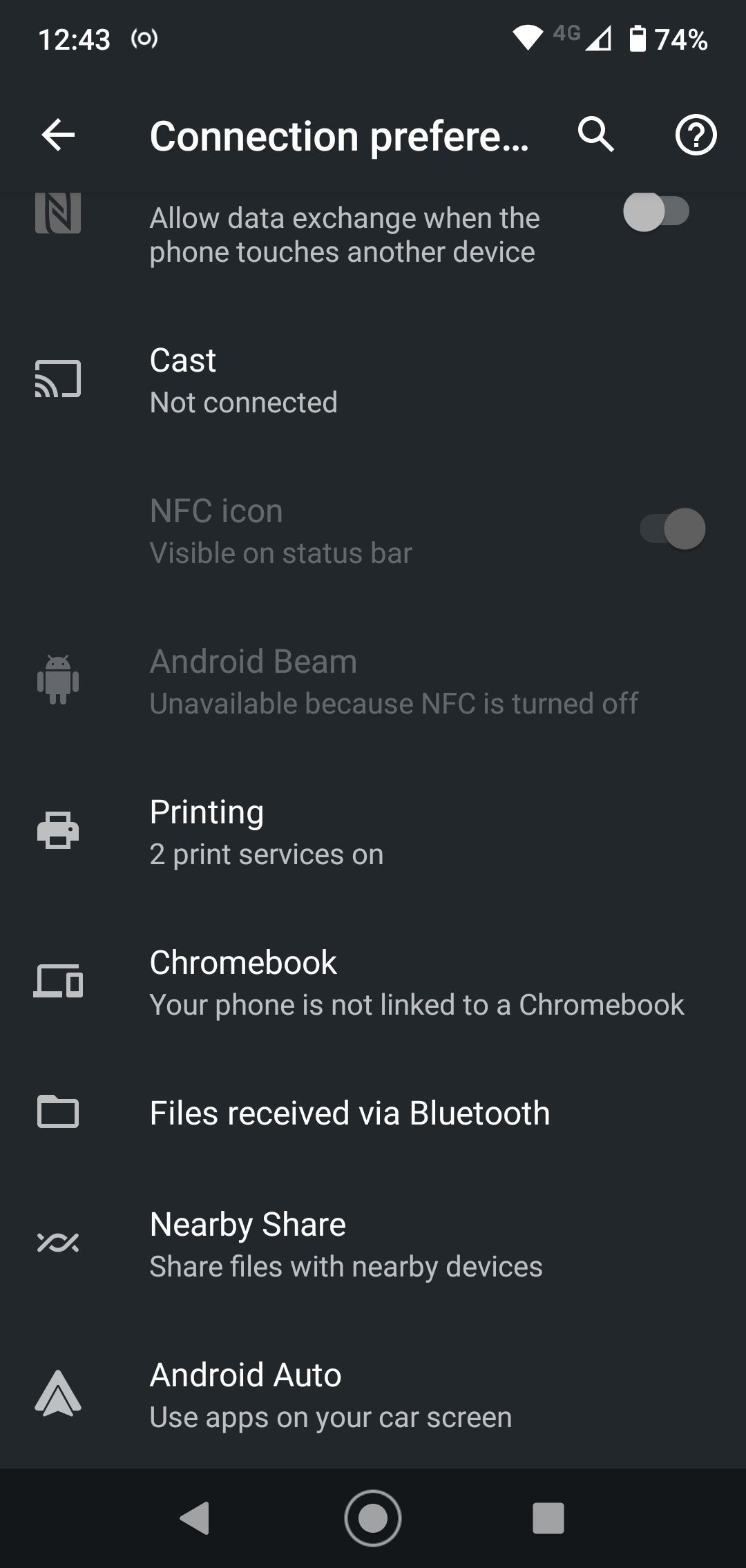 connection preferences