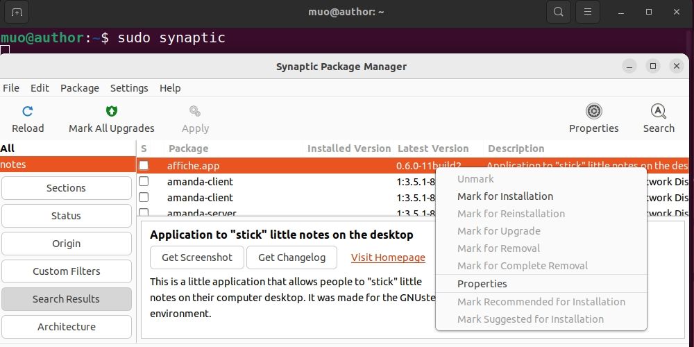 Выбор отметки для установки в Ubuntu