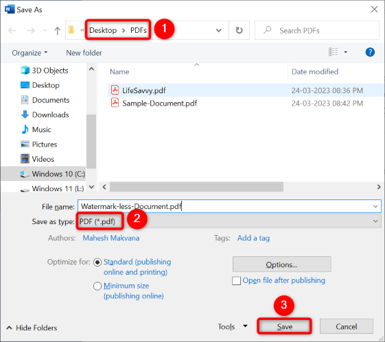 Сохраните документ Word как PDF.