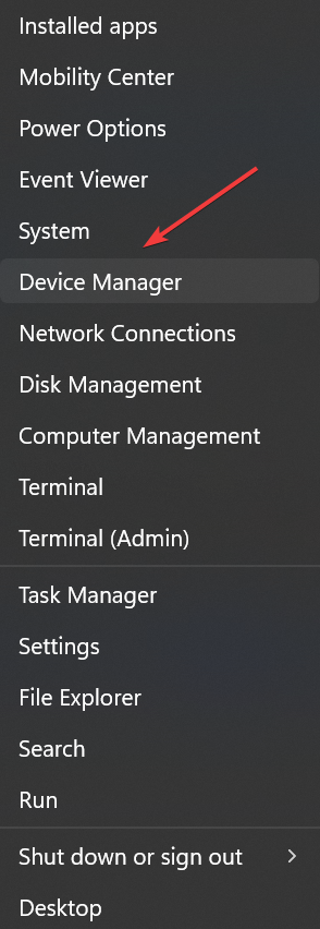 открытие диспетчера через Power User меню