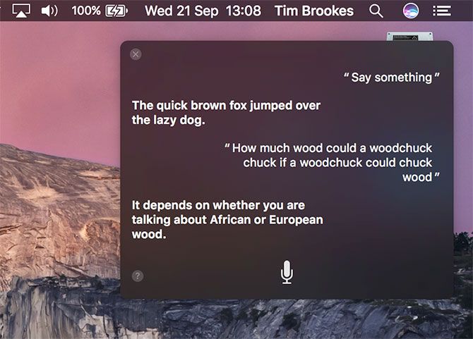 Siri на Mac: окно поиска голосового помощника