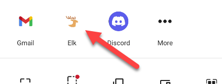 Web app in share menu.
